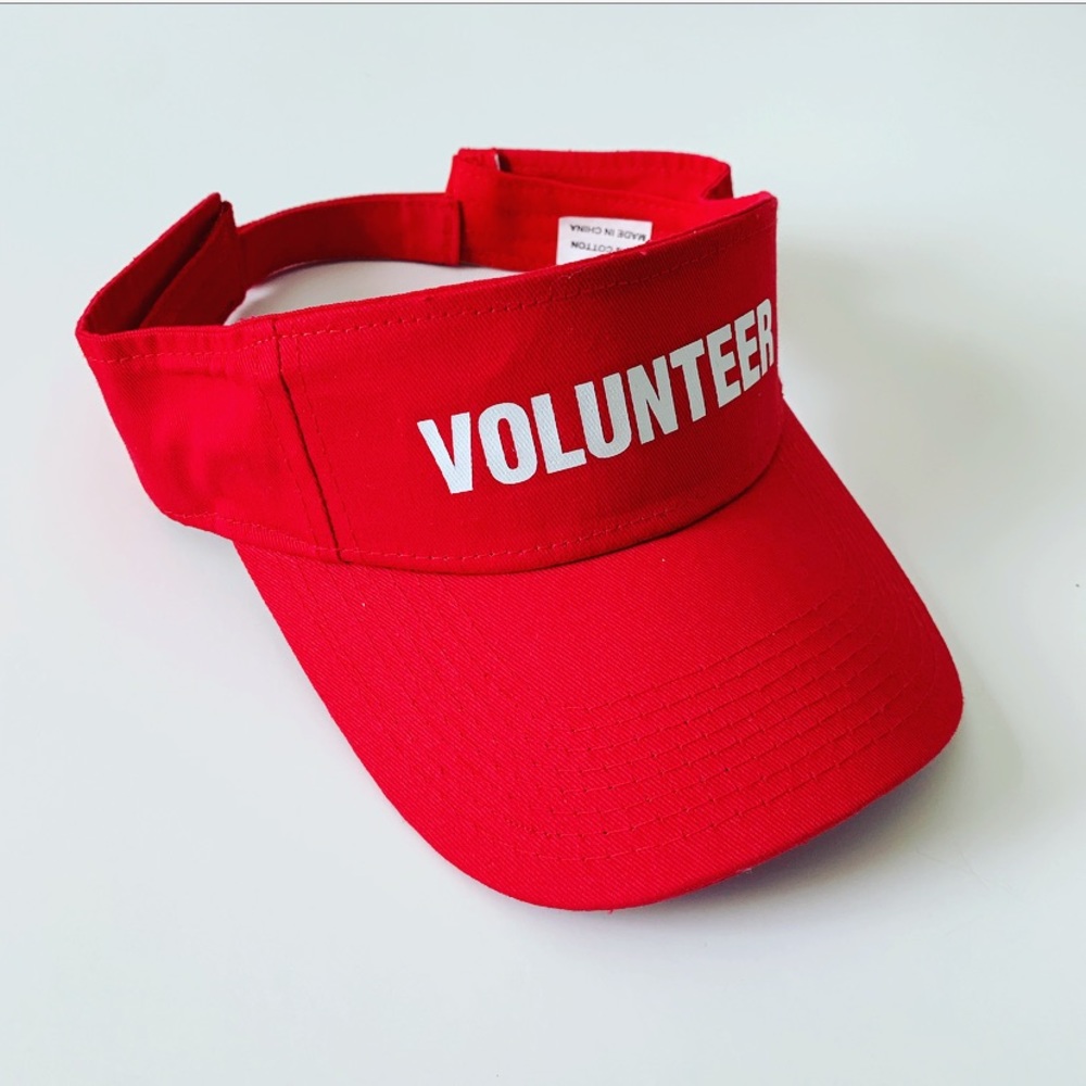 Red visor hat